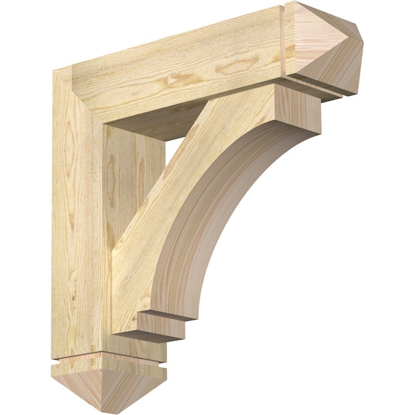 Ekena Millwork Imperial Arts and Crafts Rough Sawn Bracket w/ Offset Brace, Douglas Fir, 8"W x 30"D x 30"H BKT0806X30X30IMP03RDF - main